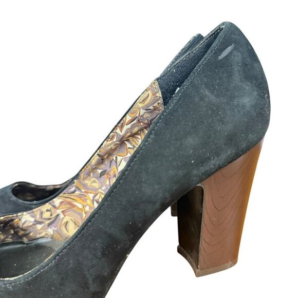 Missoni for Target Black Suede Round Toe Block High Heels Pumps Shoes sz 8.5 - Picture 9 of 16